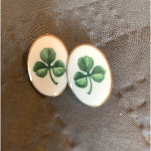 Shamrock earrings with 14k gold trim. Pierced. Smoke free home.
